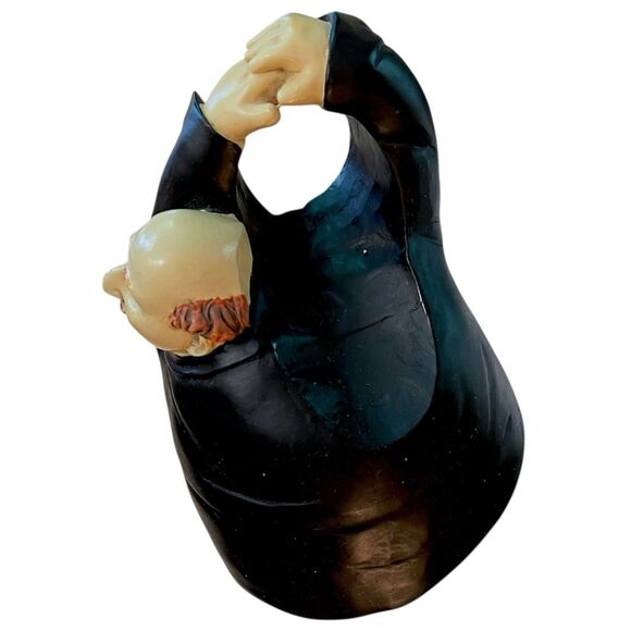 7in Resin Chubby Waiter Wine Bottle Holder Figurine Kitchen Bar Decor - Picture 9 of 10